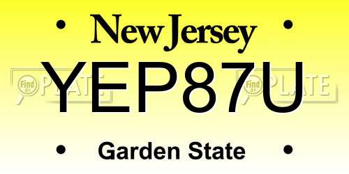 YEP87U New Jersey License Plate