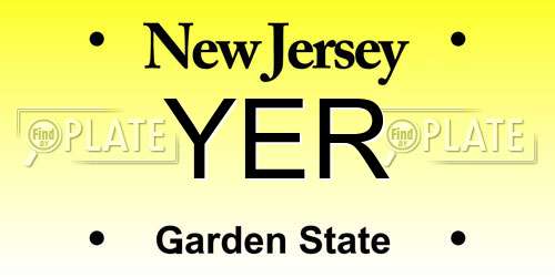 YER New Jersey License Plate