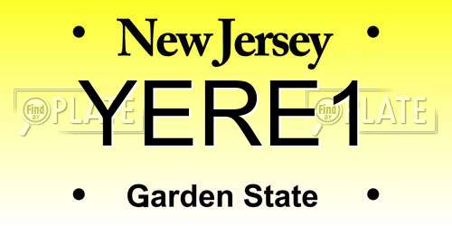 YERE1 New Jersey License Plate