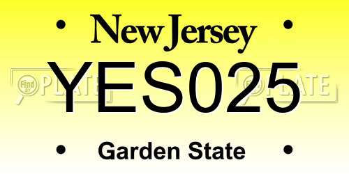 YES025 New Jersey License Plate