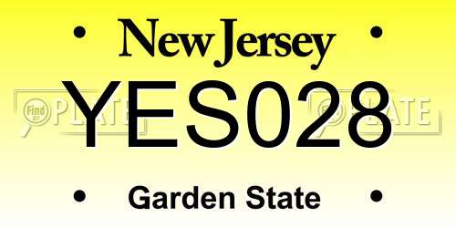 YES028 New Jersey License Plate