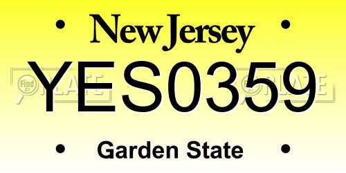 YES0359 New Jersey License Plate