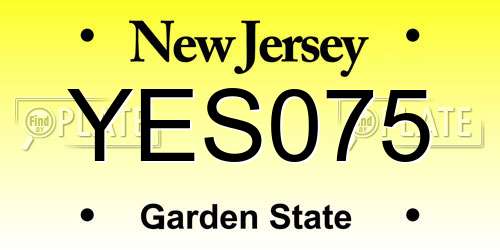 YES075 New Jersey License Plate