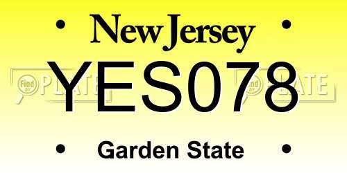 YES078 New Jersey License Plate
