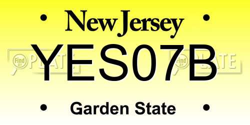 YES07B New Jersey License Plate