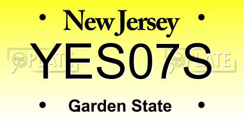YES07S New Jersey License Plate