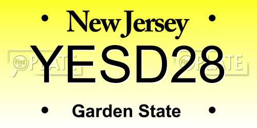 YESD28 New Jersey License Plate