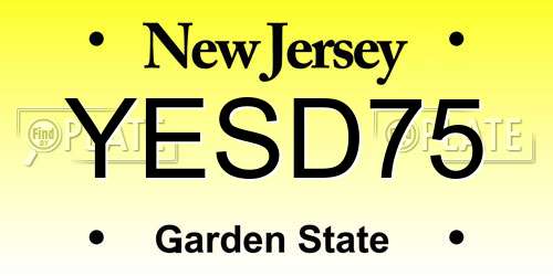 YESD75 New Jersey License Plate
