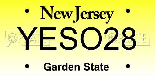 YESO28 New Jersey License Plate