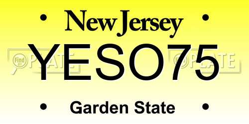YESO75 New Jersey License Plate