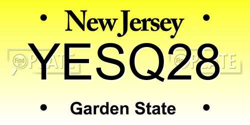 YESQ28 New Jersey License Plate