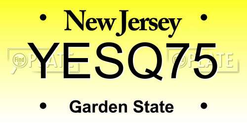 YESQ75 New Jersey License Plate