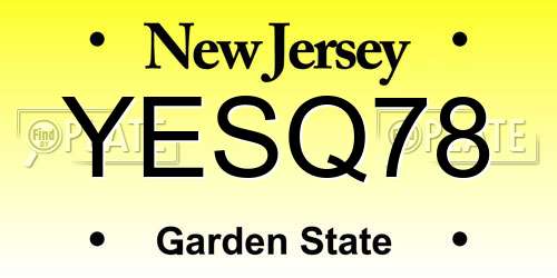 YESQ78 New Jersey License Plate