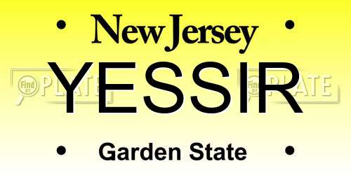 YESSIR New Jersey License Plate