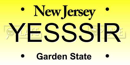 YESSSIR New Jersey License Plate