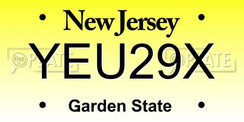 YEU29X New Jersey License Plate