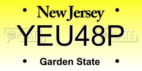 YEU48P New Jersey License Plate