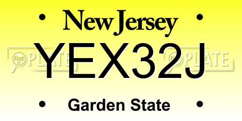 YEX32J New Jersey License Plate