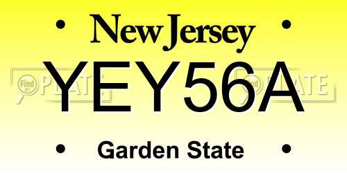 YEY56A New Jersey License Plate