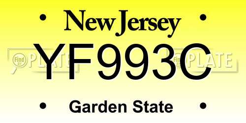 YF993C New Jersey License Plate