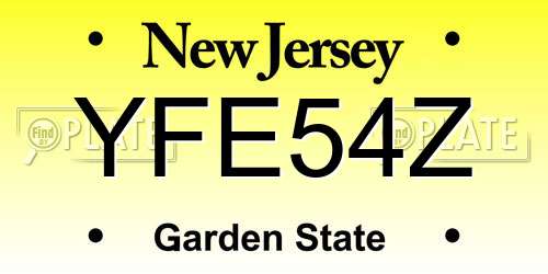 YFE54Z New Jersey License Plate