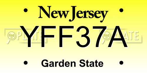 YFF37A New Jersey License Plate