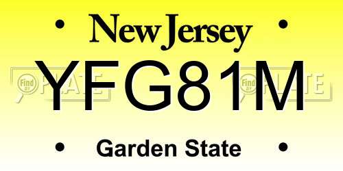 YFG81M New Jersey License Plate