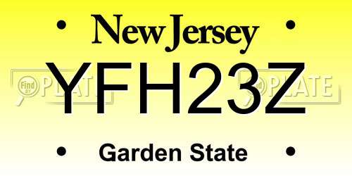 YFH23Z New Jersey License Plate