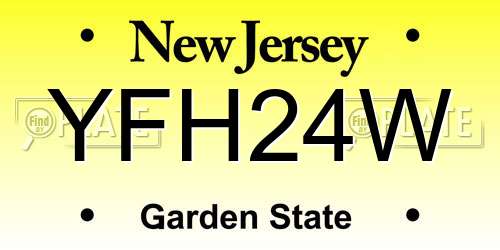 YFH24W New Jersey License Plate