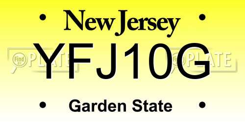YFJ10G New Jersey License Plate