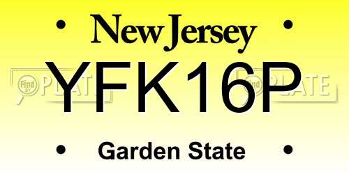 YFK16P New Jersey License Plate
