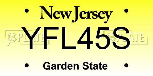 YFL45S New Jersey License Plate