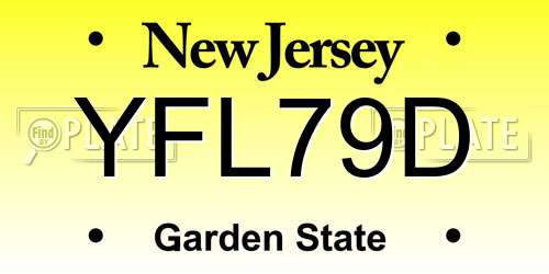 YFL79D New Jersey License Plate