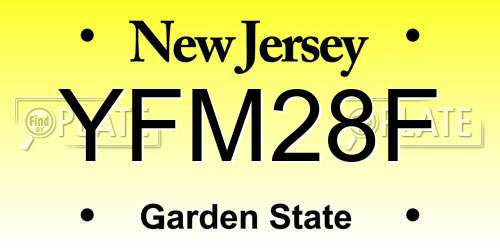 YFM28F New Jersey License Plate