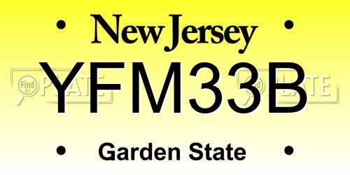 YFM33B New Jersey License Plate