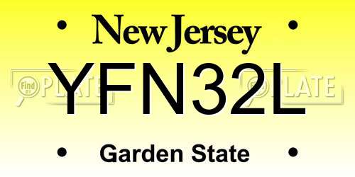YFN32L New Jersey License Plate