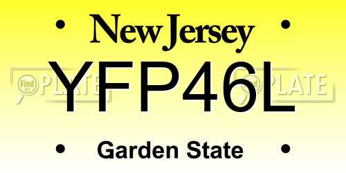 YFP46L New Jersey License Plate