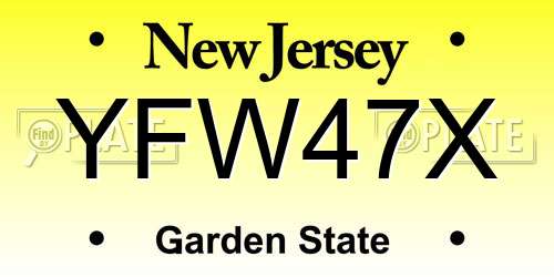 YFW47X New Jersey License Plate