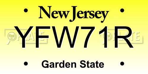 YFW71R New Jersey License Plate