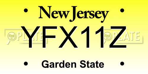 YFX11Z New Jersey License Plate