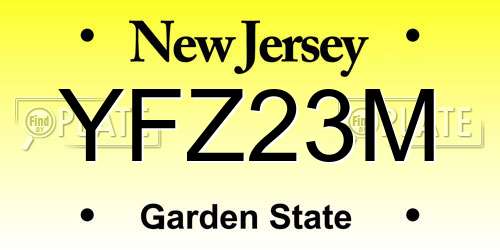YFZ23M New Jersey License Plate