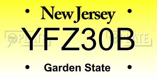YFZ30B New Jersey License Plate