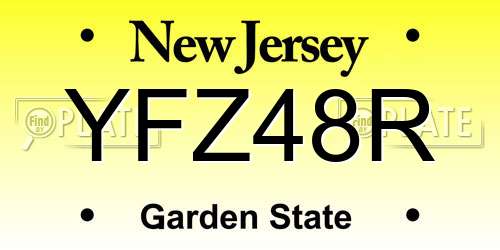 YFZ48R New Jersey License Plate