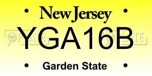 YGA16B New Jersey License Plate