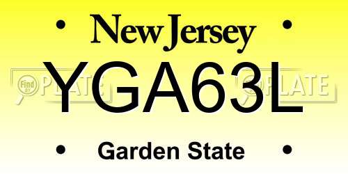 YGA63L New Jersey License Plate