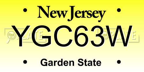 YGC63W New Jersey License Plate