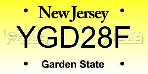 YGD28F New Jersey License Plate