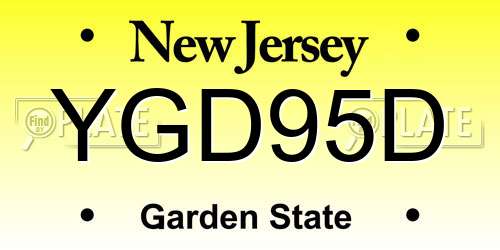 YGD95D New Jersey License Plate