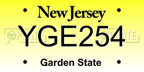YGE254 New Jersey License Plate