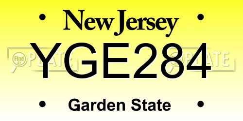 YGE284 New Jersey License Plate